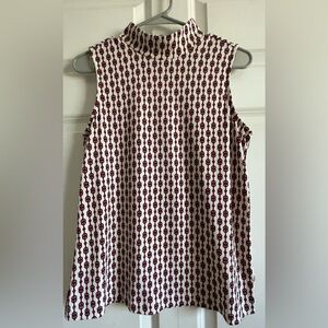 Carolina Belle mock turtleneck, sleeveless shell top.